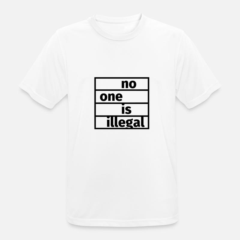 No One is Illegal - Männer T-Shirt atmungsaktiv - Weiß