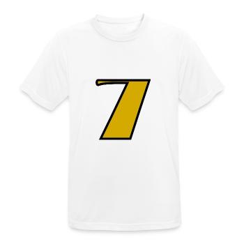 7. BIRTHDAY. HAPPY BIRTHDAY - Men's Breathable T-Shirt - white - Front - AI Model Male 185 dark (185cm)