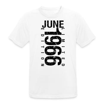 Birthday June 1966 June born in June 1966 - Men's Breathable T-Shirt - white - Front - AI Model Male 185 dark (185cm)