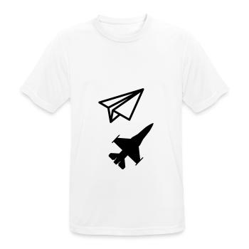 Paper airplane - Keeping your child's soul - Men's Breathable T-Shirt - white - Front - AI Model Male 185 dark (185cm)