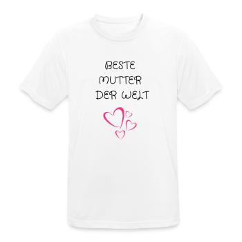 Muttertag geschenk beste mutter der welt - Männer T-Shirt atmungsaktiv - Weiß - Vorne - AI Model Male 185 dark (185cm)