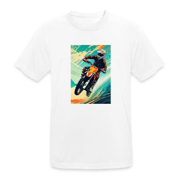 Motocross I - T-shirt respirant Homme - blanc - Devant - AI Model Male 185 dark (185cm)