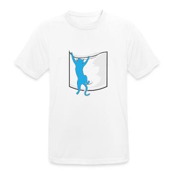 cat in your pocket - Men's Breathable T-Shirt - white - Front - AI Model Male 185 dark (185cm)