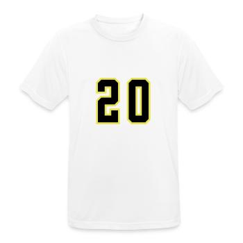 20 Zahl Trikot - Männer T-Shirt atmungsaktiv - Weiß - Vorne - AI Model Male 185 dark (185cm)