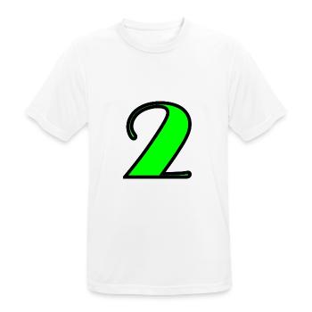 2 ANS. 2e ANNIVERSAIRE. ANNIVERSAIRE 2 ANS. 2 - T-shirt respirant Homme - blanc - Devant - AI Model Male 185 dark (185cm)