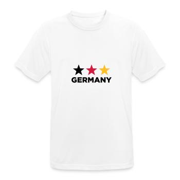 Deutschland Germany Sterne Fußball Weltmeister WM - Männer T-Shirt atmungsaktiv - Weiß - Vorne - AI Model Male 185 dark (185cm)