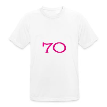70. 70 YEARS. 70TH ANNIVERSARY. 70TH ANNIVERSARY. - Men's Breathable T-Shirt - white - Front - AI Model Male 185 dark (185cm)