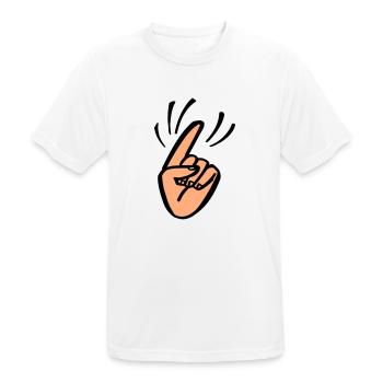 Finger Waggle - T-shirt respirant Homme - blanc - Devant - AI Model Male 185 dark (185cm)