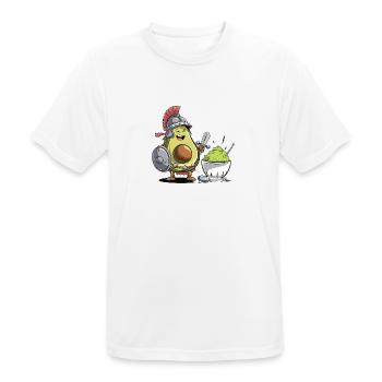 Guerrier avocat avec épée guacamole et bouclier - T-shirt respirant Homme - blanc - Devant - AI Model Male 185 dark (185cm)