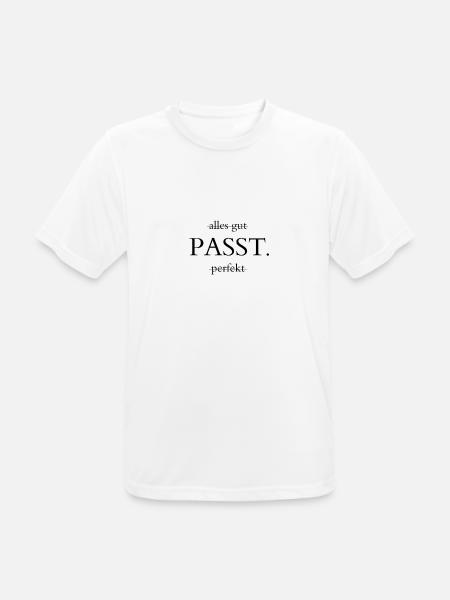 PASST. - Männer T-Shirt atmungsaktiv - Weiß