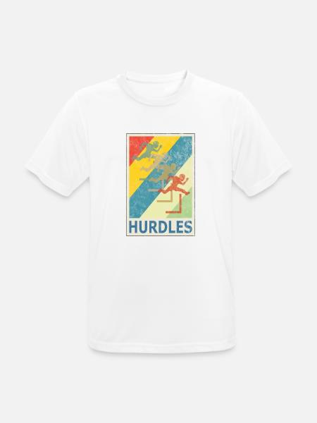 Retro Vintage Style Hürdenlauf Hürdenläufer - Männer T-Shirt atmungsaktiv - Weiß