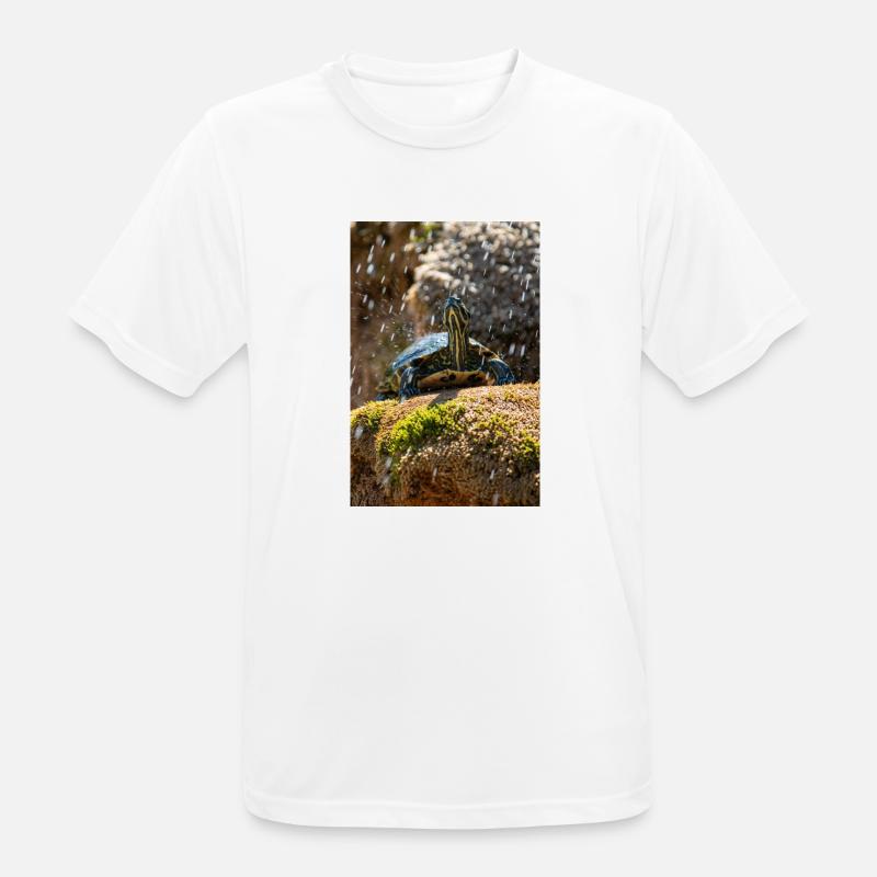 Gelbbauch-Slider Trachemys scripta scripta - Männer T-Shirt atmungsaktiv - Weiß