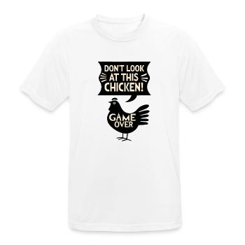 Dont look at this chicken Witziges Game - Men's Breathable T-Shirt - white - Front - AI Model Male 185 dark (185cm)