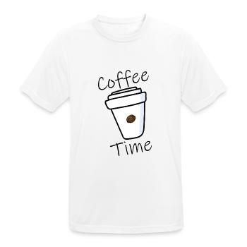 Heure du café - T-shirt respirant Homme - blanc - Devant - AI Model Male 185 dark (185cm)