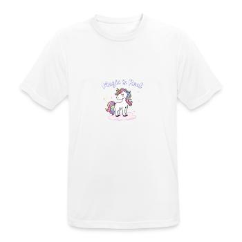 La magie est une véritable licorne Inspiration L’art pour les rêveurs - T-shirt respirant Homme - blanc - Devant - AI Model Male 185 dark (185cm)