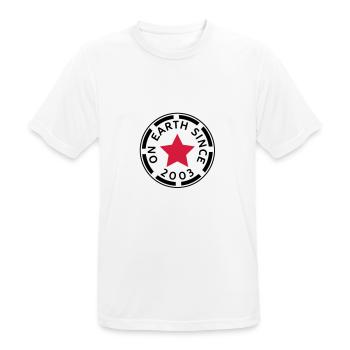 on earth since 2003 (fr) - T-shirt respirant Homme - blanc - Devant - AI Model Male 185 dark (185cm)