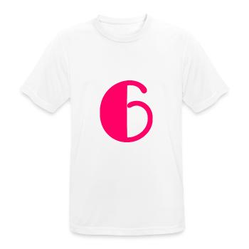 6. 6 YEARS. 6th ANNIVERSARY. 6 YEAR ANNIVERSARY. ANN - Men's Breathable T-Shirt - white - Front - AI Model Male 185 dark (185cm)