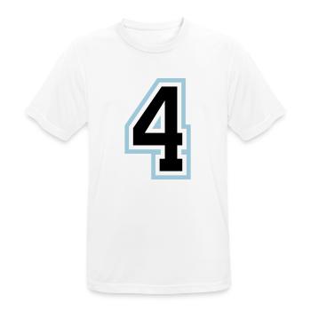 4 Number symbol - Men's Breathable T-Shirt - white - Front - AI Model Male 185 dark (185cm)