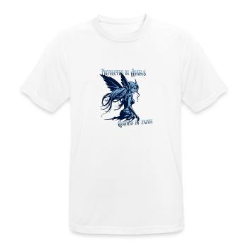 Angels Protect Me – Faith Design - Men's Breathable T-Shirt - white - Front - AI Model Male 185 dark (185cm)