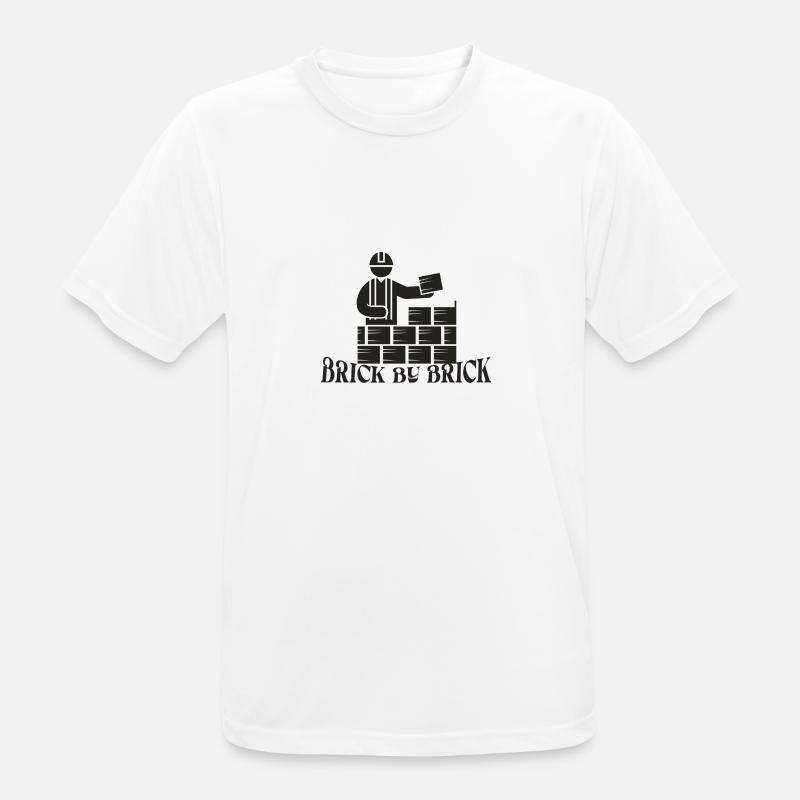 Brick by Brick - Meme Spruch - Männer T-Shirt atmungsaktiv - Weiß