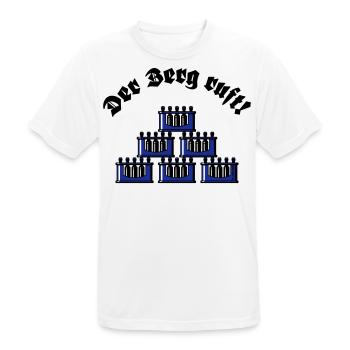 Der Berg Ruft! (Bier Bierkästen Bierkisten / Blau) - Männer T-Shirt atmungsaktiv - Weiß - Vorne - AI Model Male 185 dark (185cm)