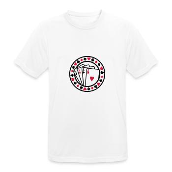 Poker - Männer T-Shirt atmungsaktiv - Weiß - Vorne - AI Model Male 185 dark (185cm)