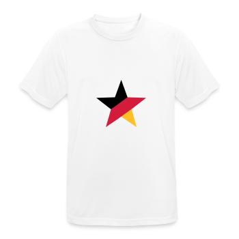 Fußball Deutschland WM Weltmeister Stern Sport - Männer T-Shirt atmungsaktiv - Weiß - Vorne - AI Model Male 185 dark (185cm)