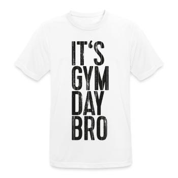 It's Gym Day Bro - Männer T-Shirt atmungsaktiv - Weiß - Vorne - AI Model Male 185 dark (185cm)
