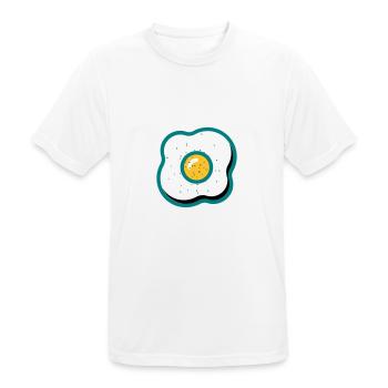 fried egg - Men's Breathable T-Shirt - white - Front - AI Model Male 185 dark (185cm)