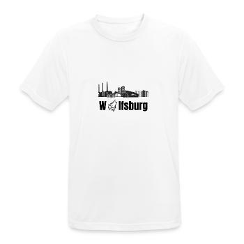 Wolfsburg Fanartikel Wolfsburg Skyline Wölfe Wolf - Männer T-Shirt atmungsaktiv - Weiß - Vorne - AI Model Male 185 dark (185cm)