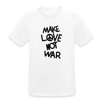 Make love not war - Männer T-Shirt atmungsaktiv - Weiß - Vorne - AI Model Male 185 dark (185cm)