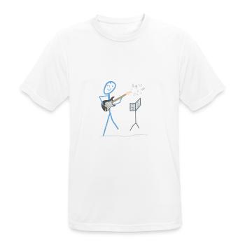 E Guitar Stick Figure Bass Music Rock - Men's Breathable T-Shirt - white - Front - AI Model Male 185 dark (185cm)