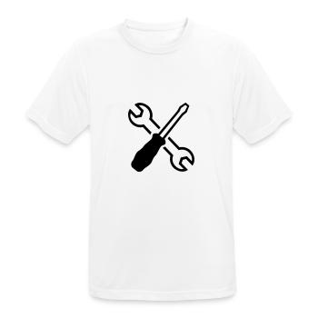 Outil - T-shirt respirant Homme - blanc - Devant - AI Model Male 185 dark (185cm)