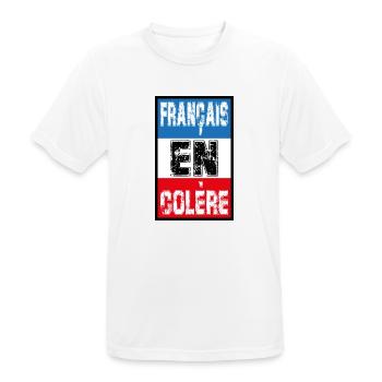 Français en colère - T-shirt respirant Homme - blanc - Devant - AI Model Male 185 dark (185cm)