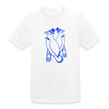 Sir Birds Team Hat Monocle Lunettes 2 Rich Friends - T-shirt respirant Homme - blanc - Devant - AI Model Male 185 dark (185cm)