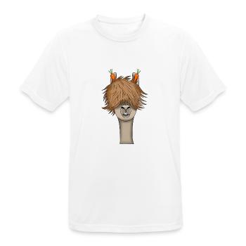 Cadeau d'amoureux des animaux alpaga lama lama cool - T-shirt respirant Homme - blanc - Devant - AI Model Male 185 dark (185cm)