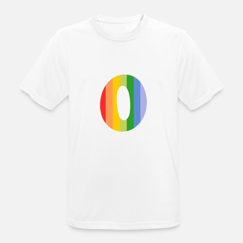 Buchstabe oder Regenbogen - Männer T-Shirt atmungsaktiv - Weiß
