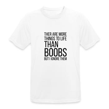 BOOBS - Männer T-Shirt atmungsaktiv - Weiß - Vorne - AI Model Male 185 dark (185cm)