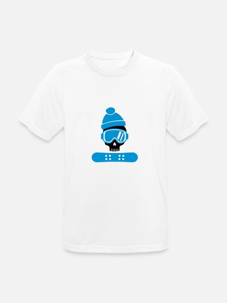 Snowboard - Männer T-Shirt atmungsaktiv - Weiß