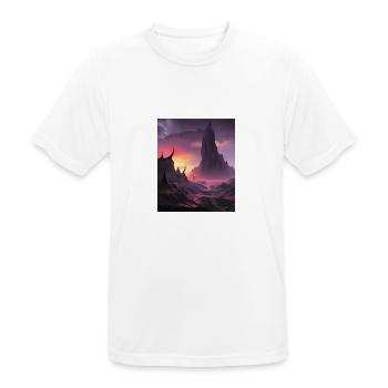 Dämonische Landschaft - Männer T-Shirt atmungsaktiv - Weiß - Vorne - AI Model Male 185 dark (185cm)