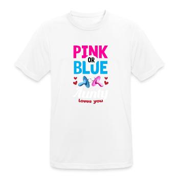 Pink or Blue Aunty Loves You Gender Reveal Party - Men's Breathable T-Shirt - white - Front - AI Model Male 185 dark (185cm)