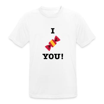 I love you candy candy saying - Men's Breathable T-Shirt - white - Front - AI Model Male 185 dark (185cm)