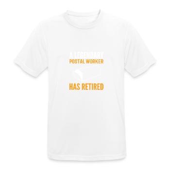 Legendary Postal Worker Pensioner Gift - Men's Breathable T-Shirt - white - Front - AI Model Male 185 dark (185cm)