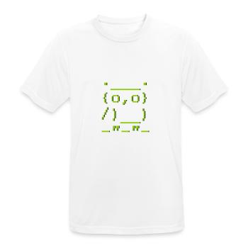 ascii-art: hibou - T-shirt respirant Homme - blanc - Devant - AI Model Male 185 dark (185cm)