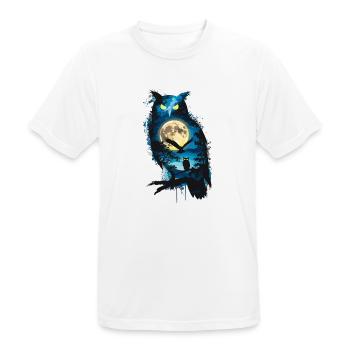 Niedliche Eule als Zauberer für einen Eulen Fans - Männer T-Shirt atmungsaktiv - Weiß - Vorne - AI Model Male 185 dark (185cm)