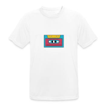 Kassette - Männer T-Shirt atmungsaktiv - Weiß - Vorne - AI Model Male 185 dark (185cm)
