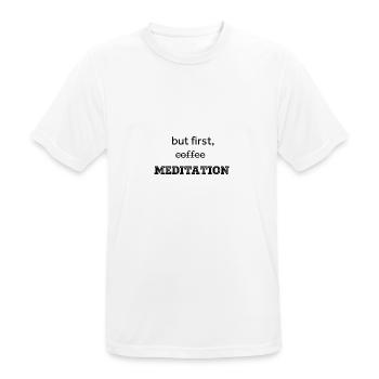 MEDITATION - Men's Breathable T-Shirt - white - Front - AI Model Male 185 dark (185cm)