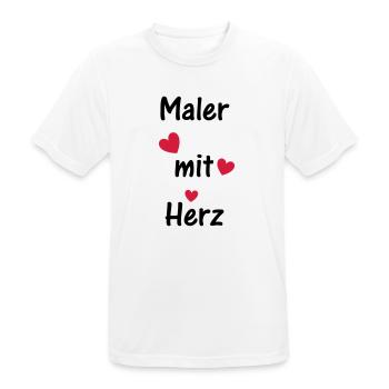 Maler mit Herz - Männer T-Shirt atmungsaktiv - Weiß - Vorne - AI Model Male 185 dark (185cm)
