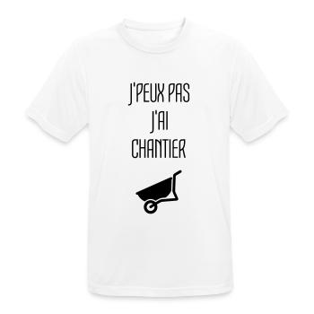 Chantier Construction Maçon Ciment Construire - T-shirt respirant Homme - blanc - Devant - AI Model Male 185 dark (185cm)