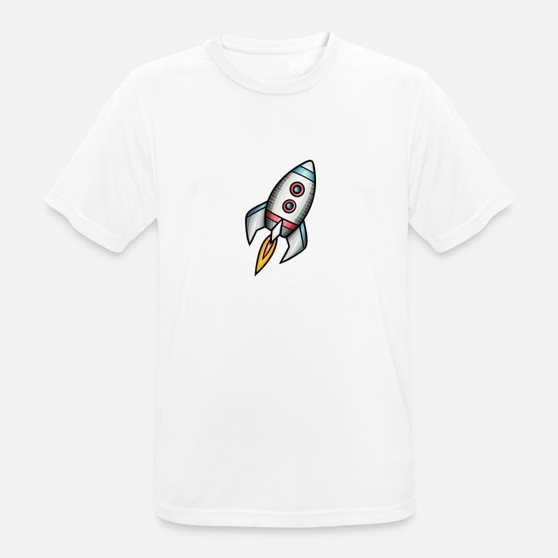 Comic Rakete Kinderbild - Männer T-Shirt atmungsaktiv - Weiß